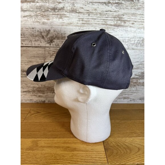 Vintage Quaker State Racing Checkered Flag Adjustable Gray Hat Cap NEW - Picture 4 of 6